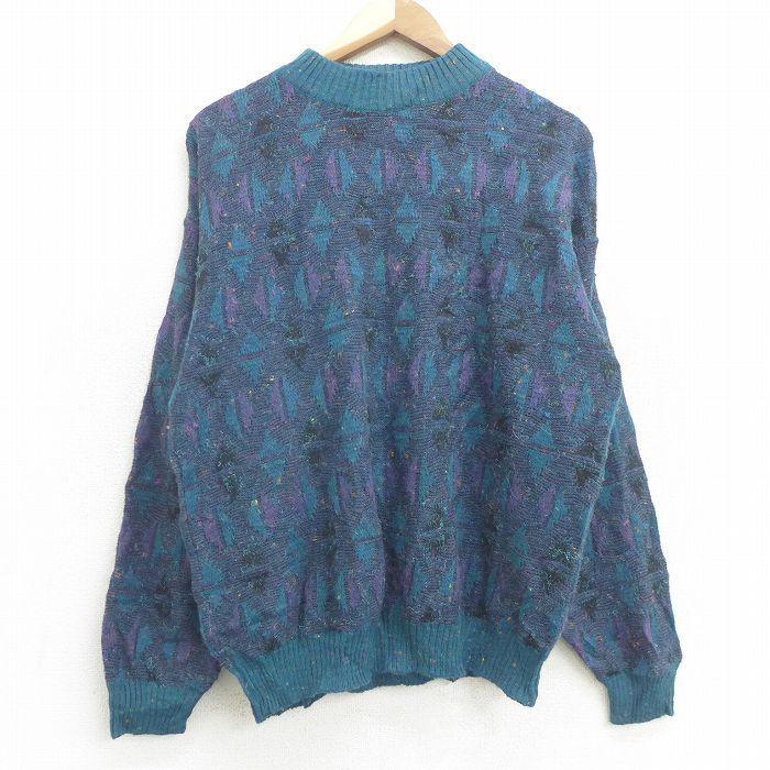 L 古着 長袖 セーター メンズ 90s ハイネック モックネック 緑系他 グリーン 22feb04 中古 ニット トップス Swtr2108 古着屋rushout 通販 Yahoo ショッピング