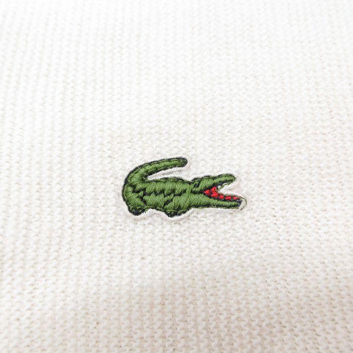 XL/古着 ラコステ LACOSTE IZOD 長袖 ブランド セーター メンズ 90s ワンポイントロゴ アクリル Vネック 白 ホワイト 23oct11 中古 ニ｜furugiyarushout｜02