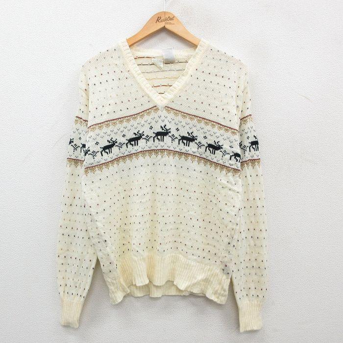 50%OFF】M/古着 ケニントン 長袖 ノルディック セーター メンズ 70s 