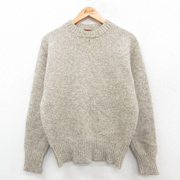 M/古着 ボストントレーダーズ 長袖 セーター メンズ 00s 無地 ウール