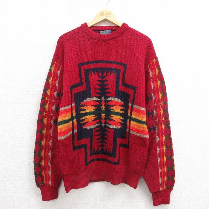 PENDLETON L/古着 ペンドルトン 長袖 セーター メンズ 80s ネイティブ