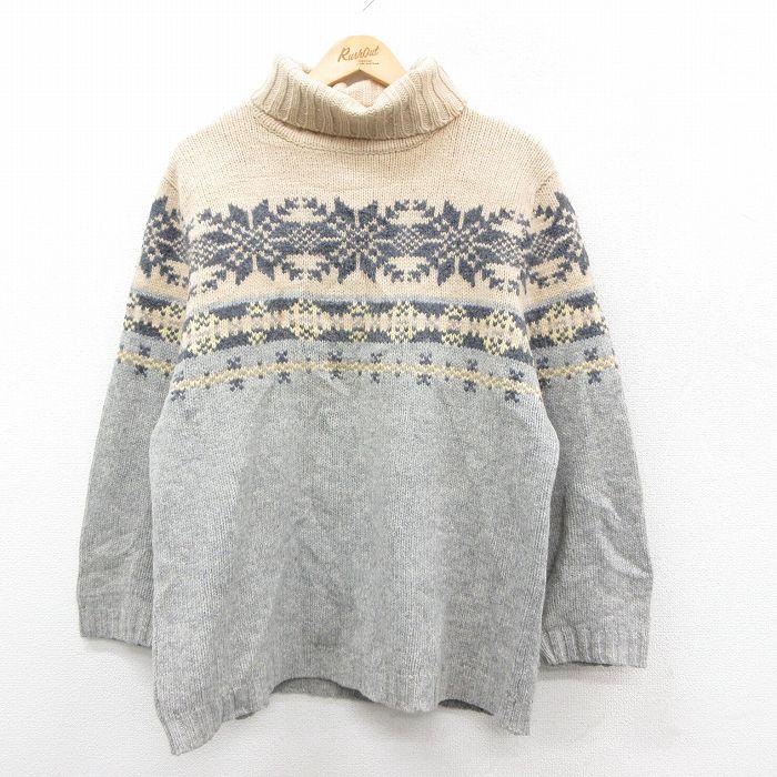 GAP（ギャップ） L/古着 長袖 ノルディック セーター メンズ 00s 雪柄