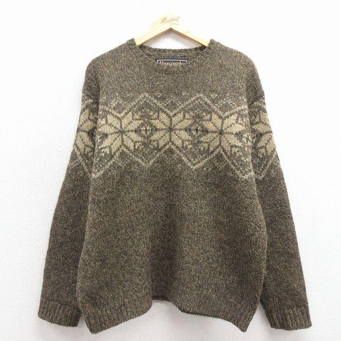 L/古着 アバクロンビー 長袖 ノルディック セーター メンズ 00年代 00s