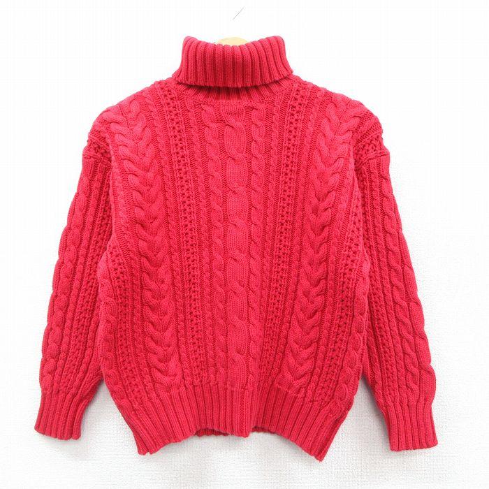 GAP 90s コットンポロセーター S レッド OLD GAP GAP（ギャップ） S/古着 長袖 ケーブル セーター メンズ 90年代 90s