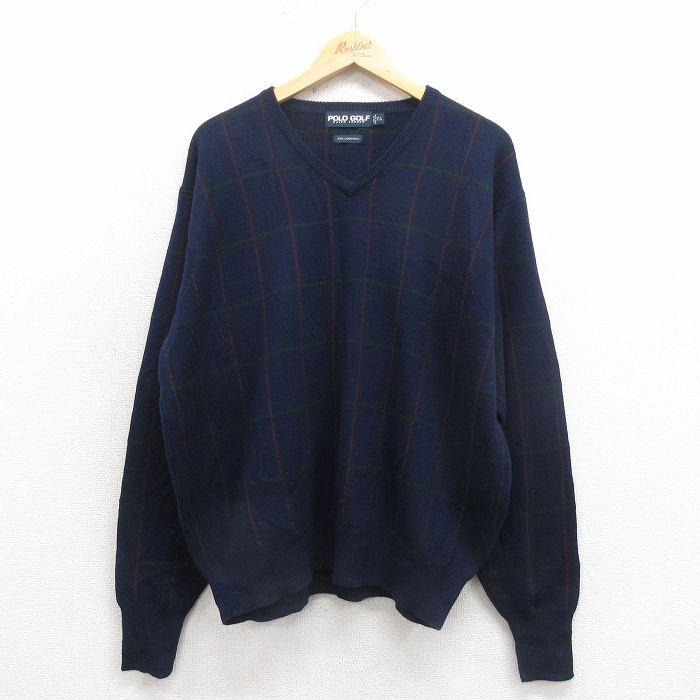 XL/古着 ラルフローレン ポロゴルフ 長袖 ブランド セーター メンズ 90