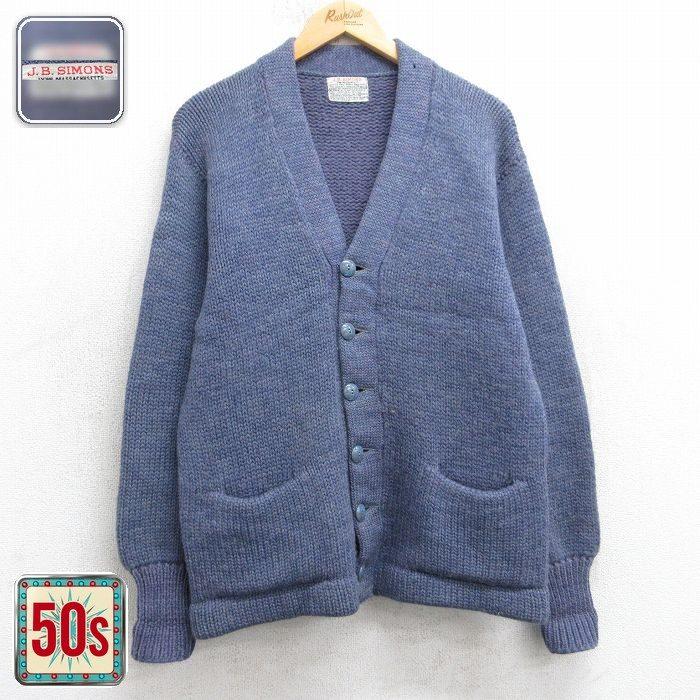 M/古着 長袖 ビンテージ ニット カーディガン メンズ 50年代 50s 