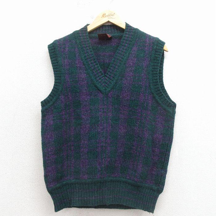 M/古着 ラルフローレン チャップス ブランド ニット ベスト メンズ 80