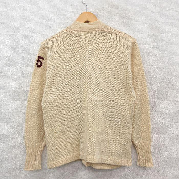20%OFF】S/古着 長袖 ビンテージ レタード ニット カーディガン メンズ 