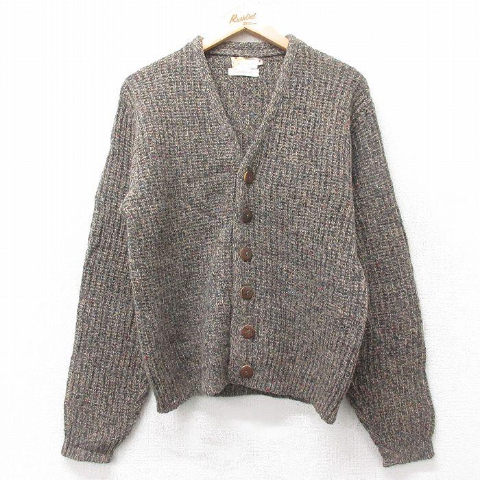M/古着 長袖 ビンテージ ニット カーディガン メンズ 70年代 70s 