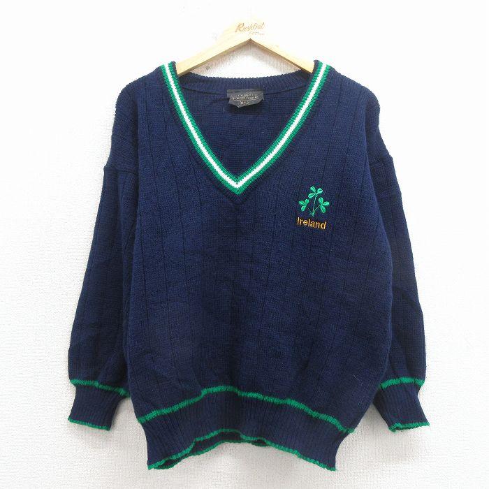 M/古着 長袖 セーター メンズ 90年代 90s クローバー Vネック