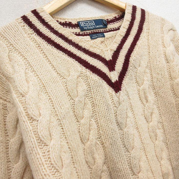 XL/古着 ラルフローレン 長袖 ブランド ケーブル セーター メンズ 90 