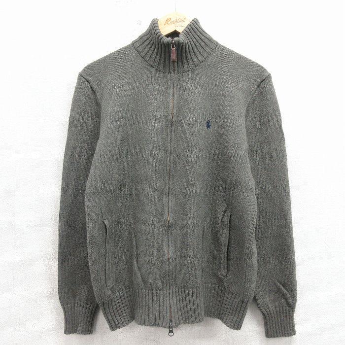 M/古着 ラルフローレン 長袖 ブランド フルジップ ドライバーズ ニット 
