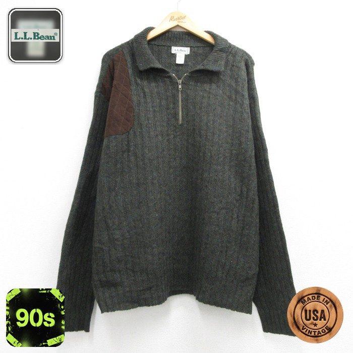 L.L.Bean（エルエルビーン） XL/古着 長袖 セーター ハーフジップ