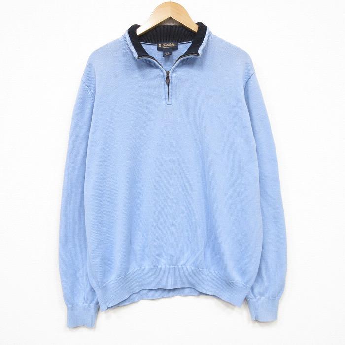 XL ハーフジップニット　上質スピーマコットン　ブルックスブラザーズ BROOKS BROTHERS（ブルックスブラザーズ） XL/古着 長袖 ハーフジップ