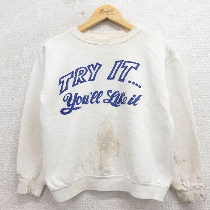 M/古着 長袖 ビンテージ スウェット メンズ 70年代 70s TRY 染込 