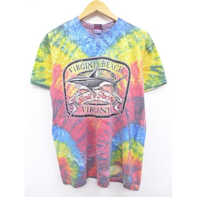 M 古着 Tシャツ サメ バージニア 赤系他 レッド タイダイ 19aug06 中古 メンズ 半袖 Ts 古着屋rushout 通販 Yahoo ショッピング