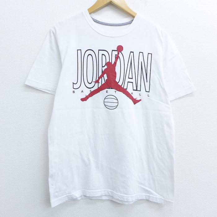 M 古着 半袖 Tシャツ マイケルジョーダン エアジョーダン バスケットボール コットン クルーネック 白 ホワイト jun26 中古 メンズ Ts0521 古着屋rushout 通販 Yahoo ショッピング