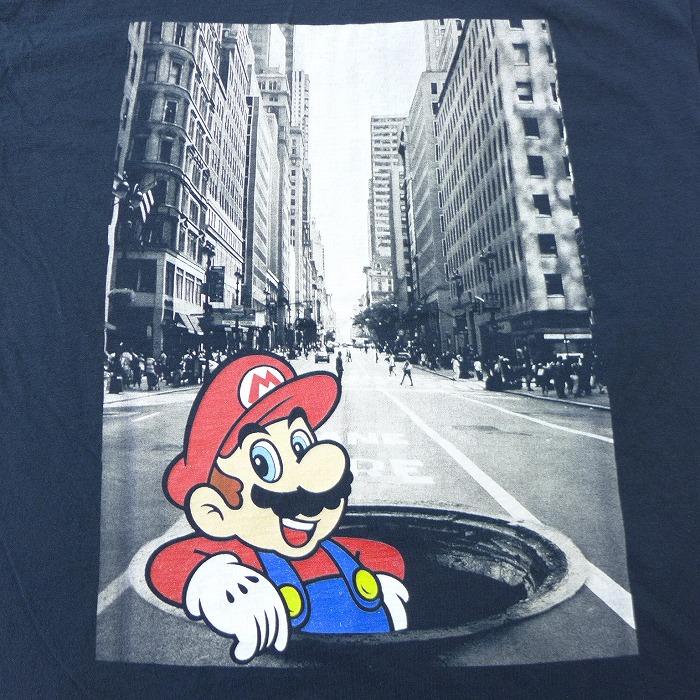 M 古着 半袖 Tシャツ ニンテンドー スーパーマリオ ビル マンホール コットン クルーネック 黒 ブラック jul23 中古 メンズ Ts 古着屋rushout 通販 Yahoo ショッピング