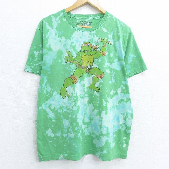 L 古着 半袖 Tシャツ オールドネイビー Old Navy タートルズ クルーネック 緑 グリーン ブリーチ加工 jul28 中古 メンズ Ts 古着屋rushout 通販 Yahoo ショッピング