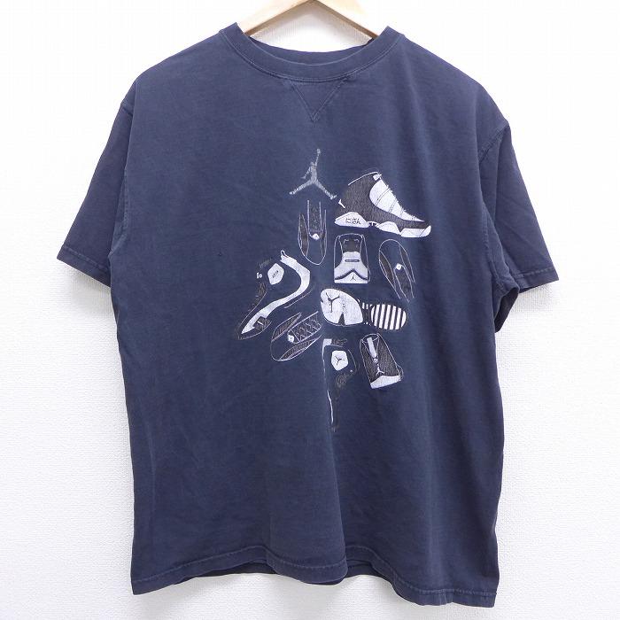L 古着 半袖 Tシャツ マイケルジョーダン エアジョーダン 靴 スニーカー クルーネック 黒 ブラック jul29 中古 メンズ Ts 古着屋rushout 通販 Yahoo ショッピング