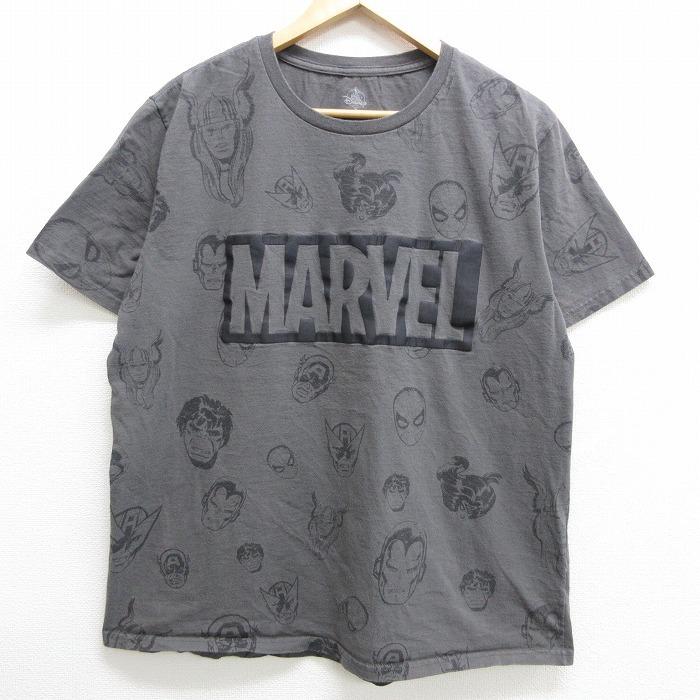 Xl 古着 Tシャツ ディズニー Disney マーベル スパイダーマン アイアンマン コットン クルーネック 濃グレー 21mar17 中古 メンズ 半袖 Ts 古着屋rushout 通販 Yahoo ショッピング
