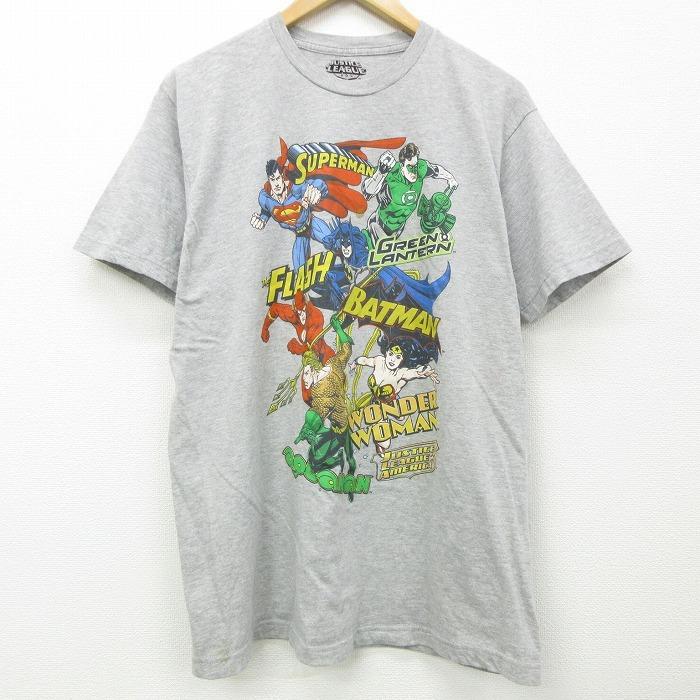 L/古着 半袖 Tシャツ DCコミックス ジャスティスリーグ スーパーマン 