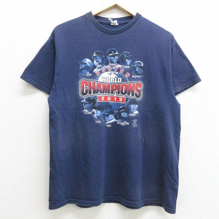 L/古着 半袖 Tシャツ メンズ MLB ワールドチャンピオン ボストン 上原 