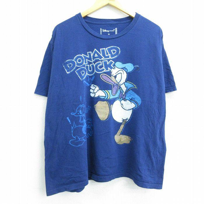 Xl 古着 半袖 Tシャツ メンズ ディズニー Disney ドナルド 大きいサイズ コットン クルーネック 紺 ネイビー 22apr12 中古 Ts 古着屋rushout 通販 Yahoo ショッピング