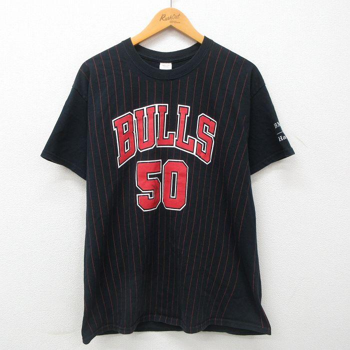 L/古着 半袖 Tシャツ メンズ NBA シカゴブルズ サイン入り コットン