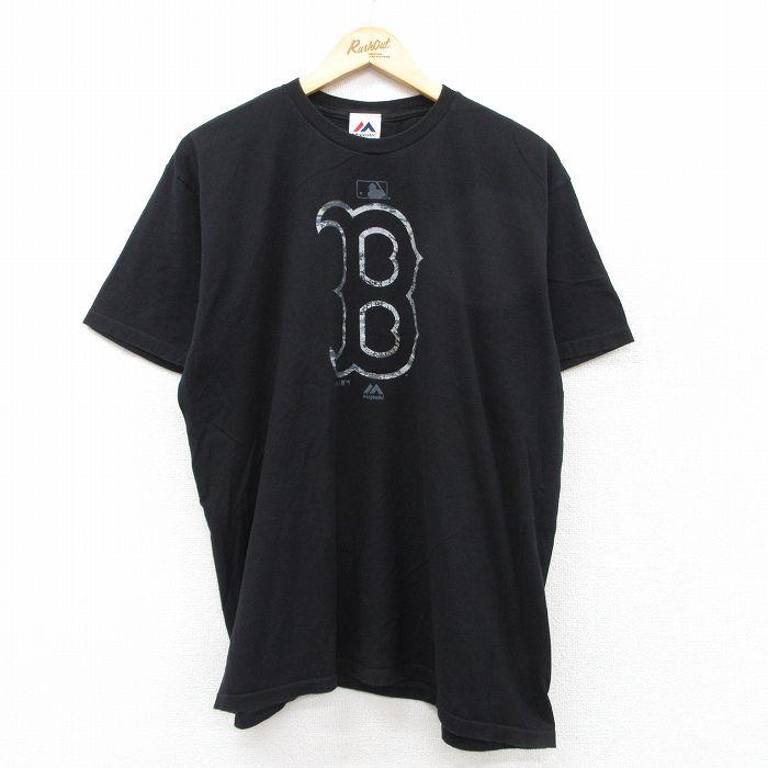 MLB XL/古着 マジェスティック 半袖 Tシャツ メンズ ボストンレッド
