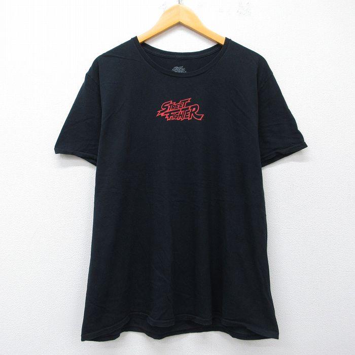 XL/古着 半袖 Tシャツ メンズ ゲーム ストリートファイター リュウ 黒
