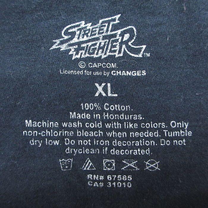 XL/古着 半袖 Tシャツ メンズ ゲーム ストリートファイター リュウ 黒