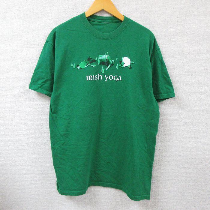 L/古着 半袖 Tシャツ メンズ アイリッシュヨガ クルーネック 緑 グリーン 22aug18 中古 0OF :ts52070248:古着屋RUSHOUT 通販 IRISH メンズ 半袖 チェックシャツ 古着 サイズ2
