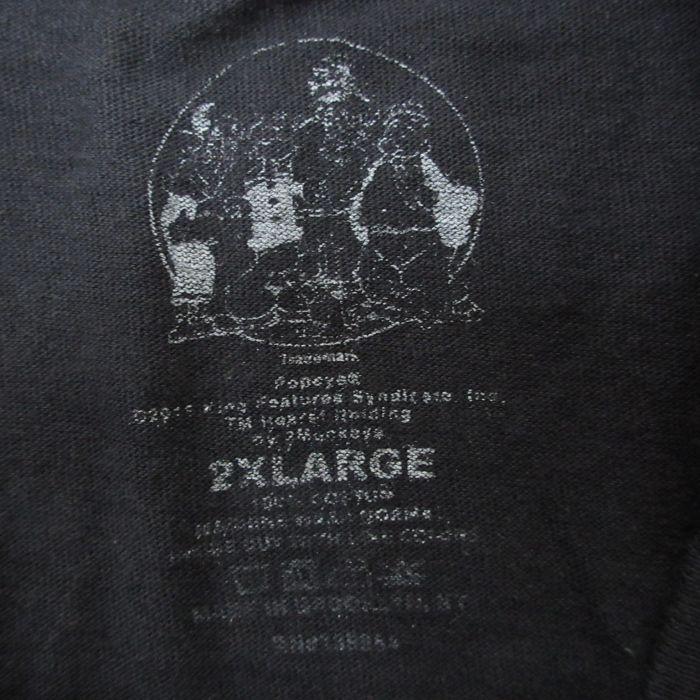 XL/古着 半袖 Tシャツ メンズ ポパイ 大きいサイズ コットン クルーネック 黒 ブラック 23mar23 中古｜furugiyarushout｜03