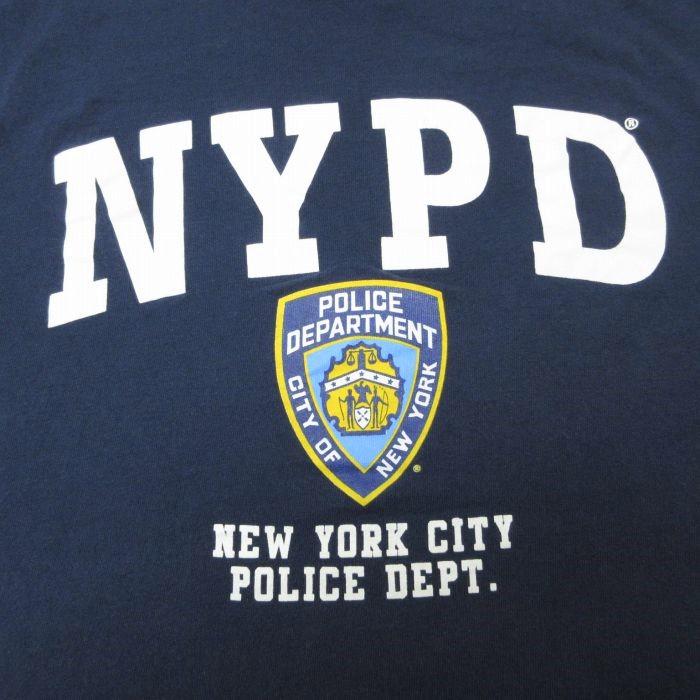 L/古着 半袖 Tシャツ メンズ 00s NYPD 警察署 ニューヨーク コットン クルーネック 紺 ネイビー 23aug31 中古｜furugiyarushout｜02