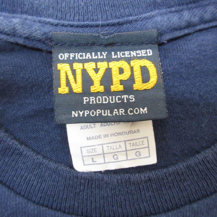 L/古着 半袖 Tシャツ メンズ 00s NYPD 警察署 ニューヨーク コットン クルーネック 紺 ネイビー 23aug31 中古｜furugiyarushout｜03