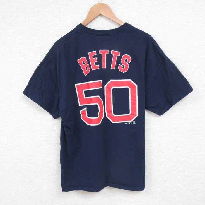 XL☆古着 マジェスティック 半袖 Tシャツ メンズ MLB ボストンレッド