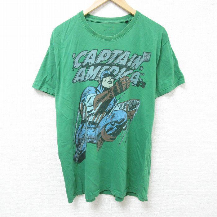 XL/古着 半袖 Tシャツ メンズ キャプテンアメリカ 大きいサイズ クルー