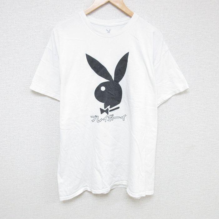 PLAYBOY（プレイボーイ） XL/古着 半袖 Tシャツ メンズ ビッグロゴ