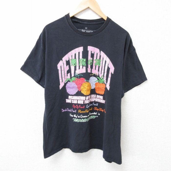 XL/古着 半袖 Tシャツ メンズ アニメ ワンピース 悪魔の実 コットン
