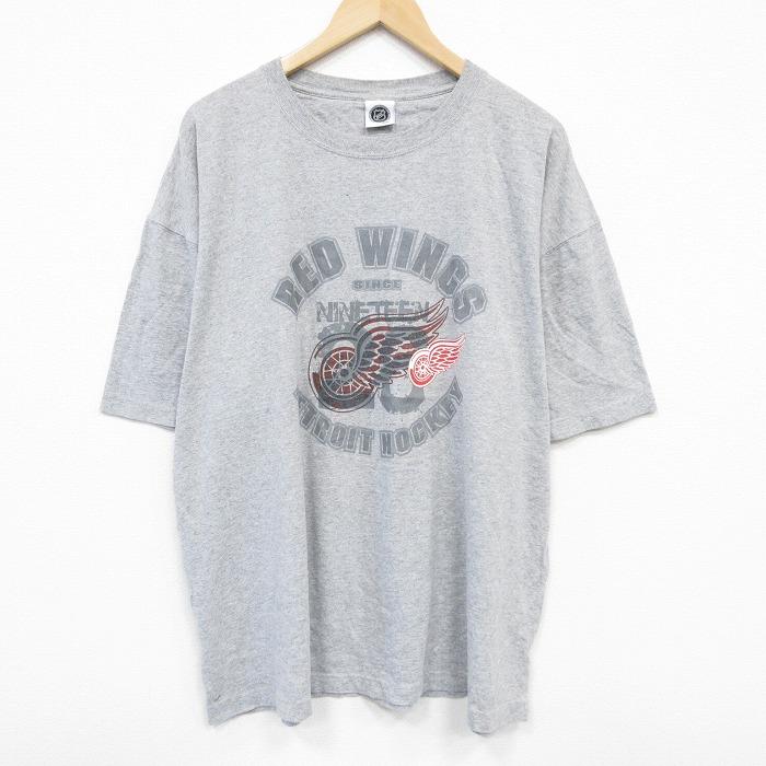 XL/古着 半袖 Tシャツ メンズ NHL デトロイトレッドウィングス 大きい 