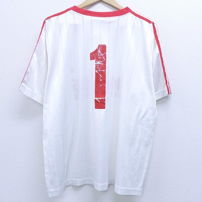 Xl 古着 長袖 サッカー Tシャツ 90s アディダス Adidas ワンポイントロゴ Holmes 1 クルーネック 白 ホワイト ストライプ 3本ライン apr27 中古 メンズ Tsb 古着屋rushout 通販 Yahoo ショッピング