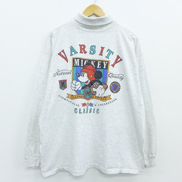 Xl 古着 長袖 ビンテージ Tシャツ 90s ディズニー Disney ミッキー Mickey Mouse 大学 カレッジ アメフト 大きいサイズ コットン タートルネック ハイネック 薄 Tsb 古着屋rushout 通販 Yahoo ショッピング