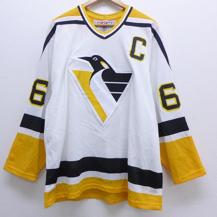 Xl 古着 長袖 ビンテージ Tシャツ アイスホッケー ジャージ 90s Nhl ピッツバーグペンギンズ 66 ユニフォーム 白他 ホワイト jun24 中古 メンズ Tsb 古着屋rushout 通販 Yahoo ショッピング