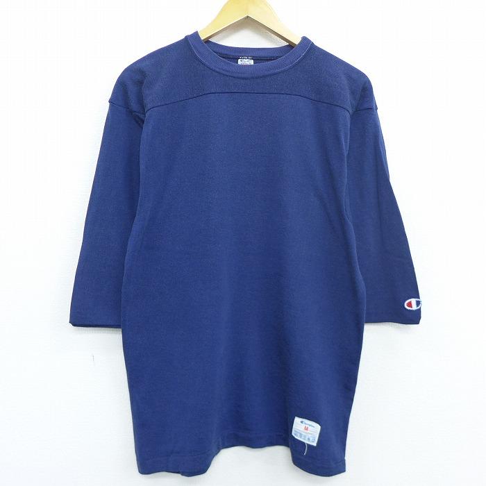 M/古着 7分袖 ビンテージ フットボール Tシャツ 80s チャンピオン  