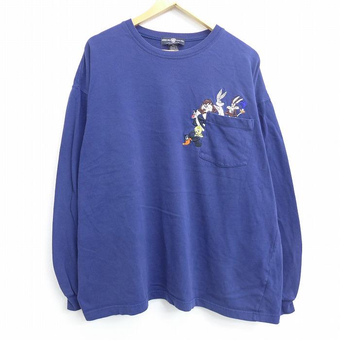 XL/古着 長袖 ビンテージ Tシャツ 90s ルーニーテューンズ LOONEY