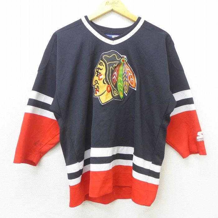 M/古着 スターター 長袖 ビンテージ アイスホッケー ジャージ Tシャツ