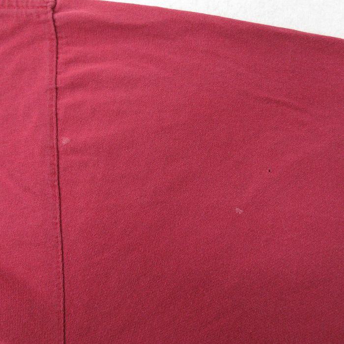 XL/古着 長袖 ビンテージ Tシャツ メンズ 90s ディズニー グーフィー 刺繍 胸ポケット付き 大きいサイズ コットン クルーネック 赤 レ｜furugiyarushout｜10