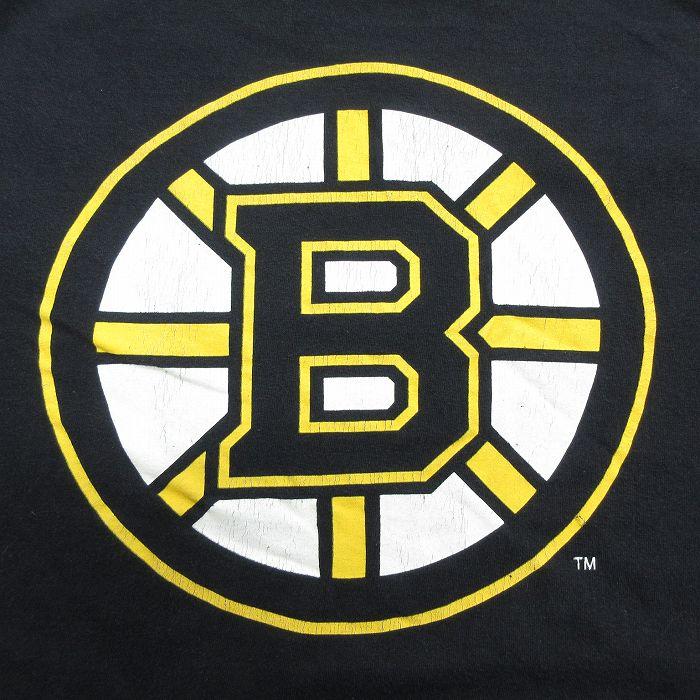 XL/古着 長袖 ビンテージ Tシャツ メンズ 00s NHL ボストンブルーインズ 大きいサイズ コットン クルーネック 黒 ブラック アイスホッ｜furugiyarushout｜04