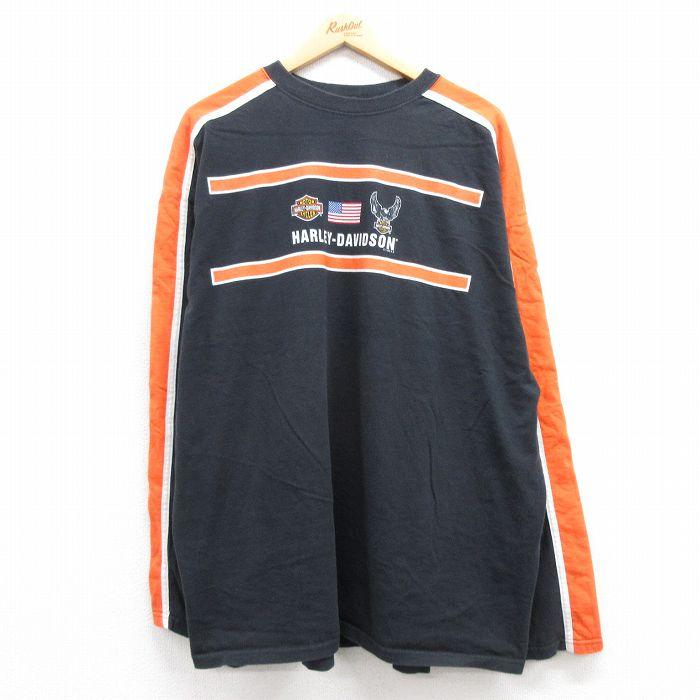 XL/古着 ハーレーダビッドソン 長袖 ビンテージ Tシャツ メンズ 90s 